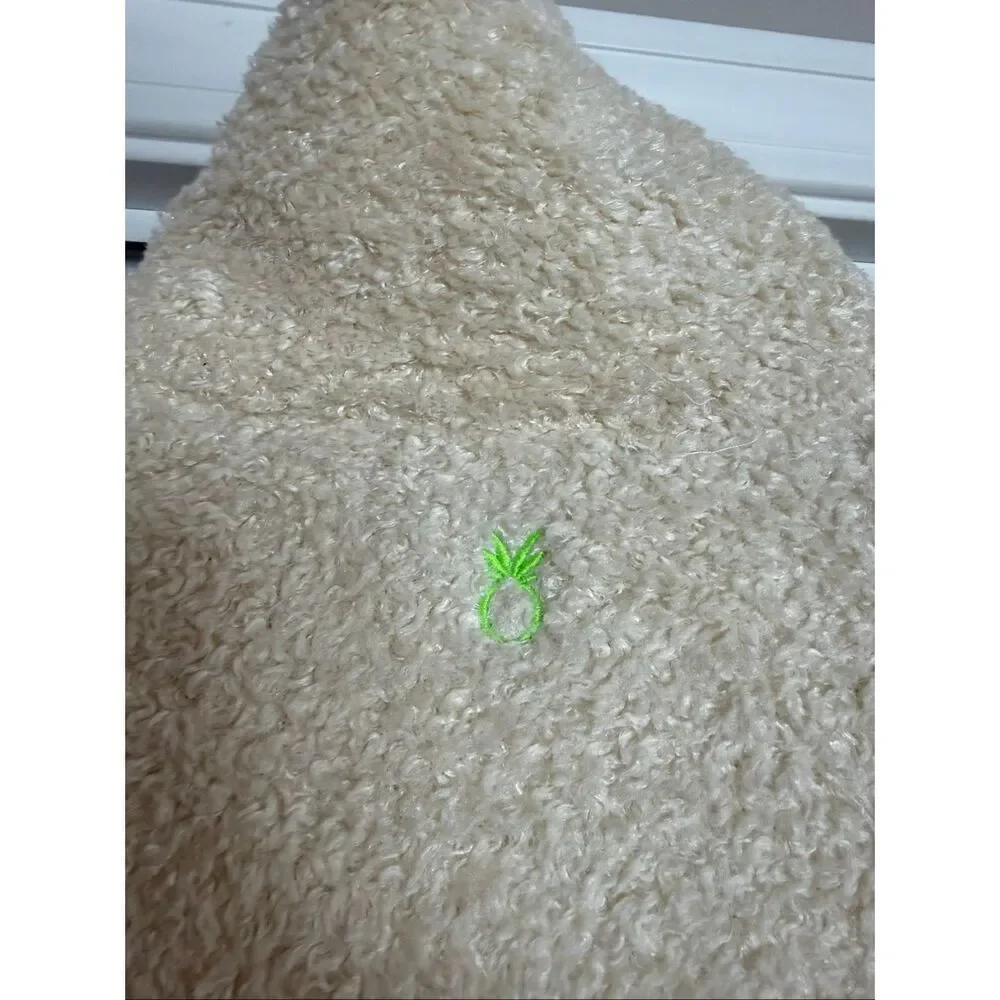 Dudley Stephens ivory Sherpa high pile high neck jacket size M